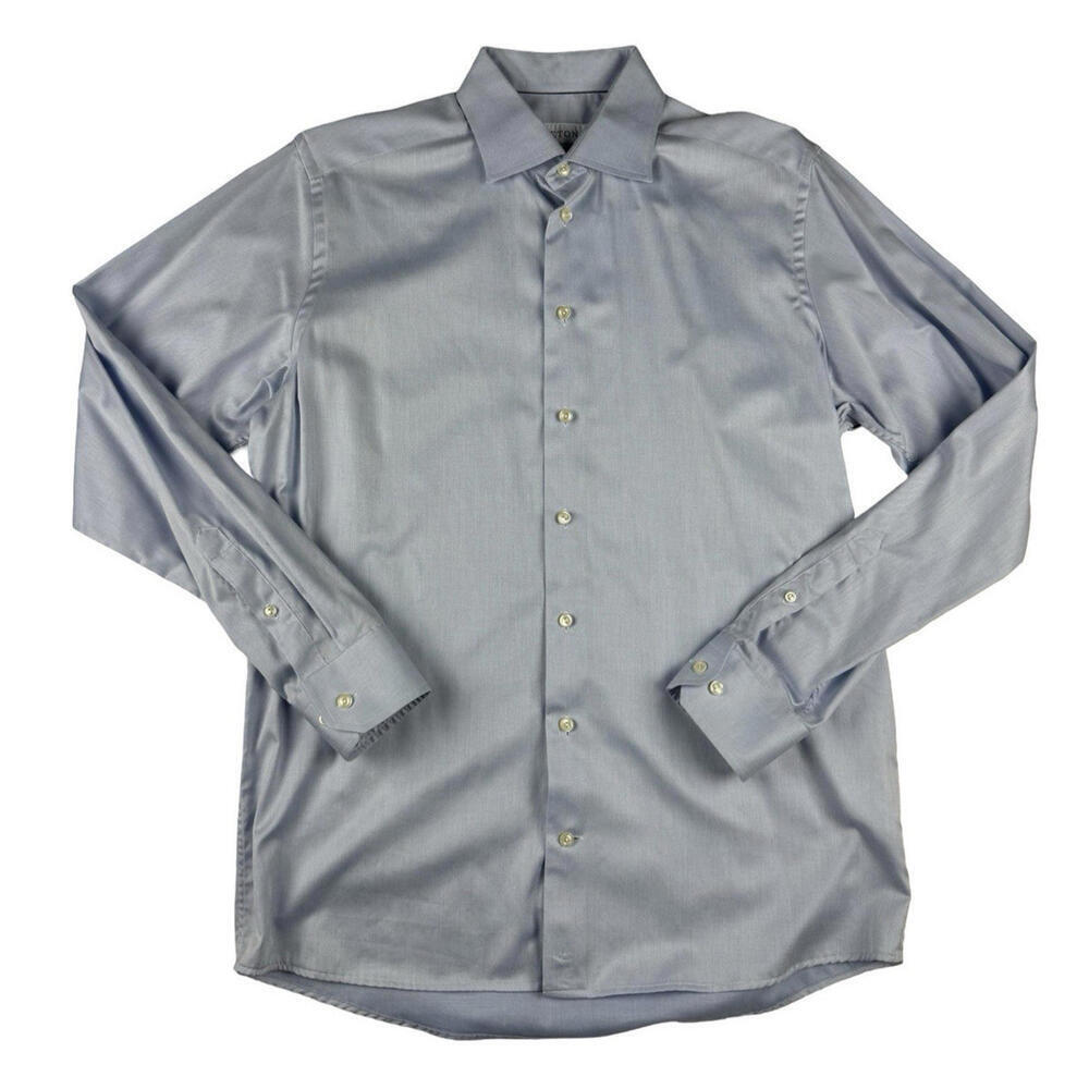 Eton Contemporary Fit Signature Twill Dress Shirt Blue Size 41 | 16